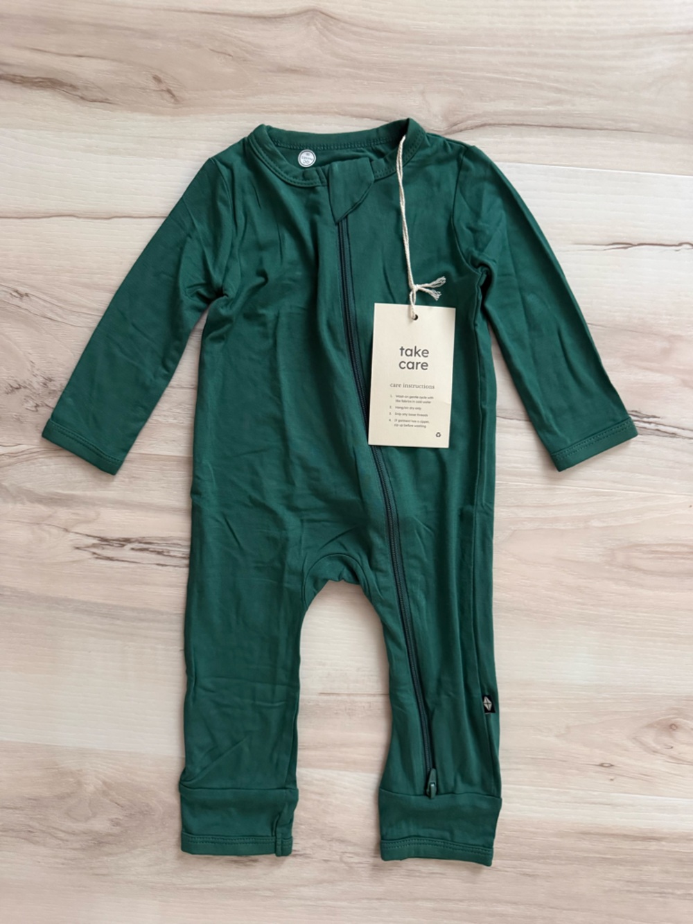 Kyte BABY Deep Green Zip Front Baby Jumpsuit